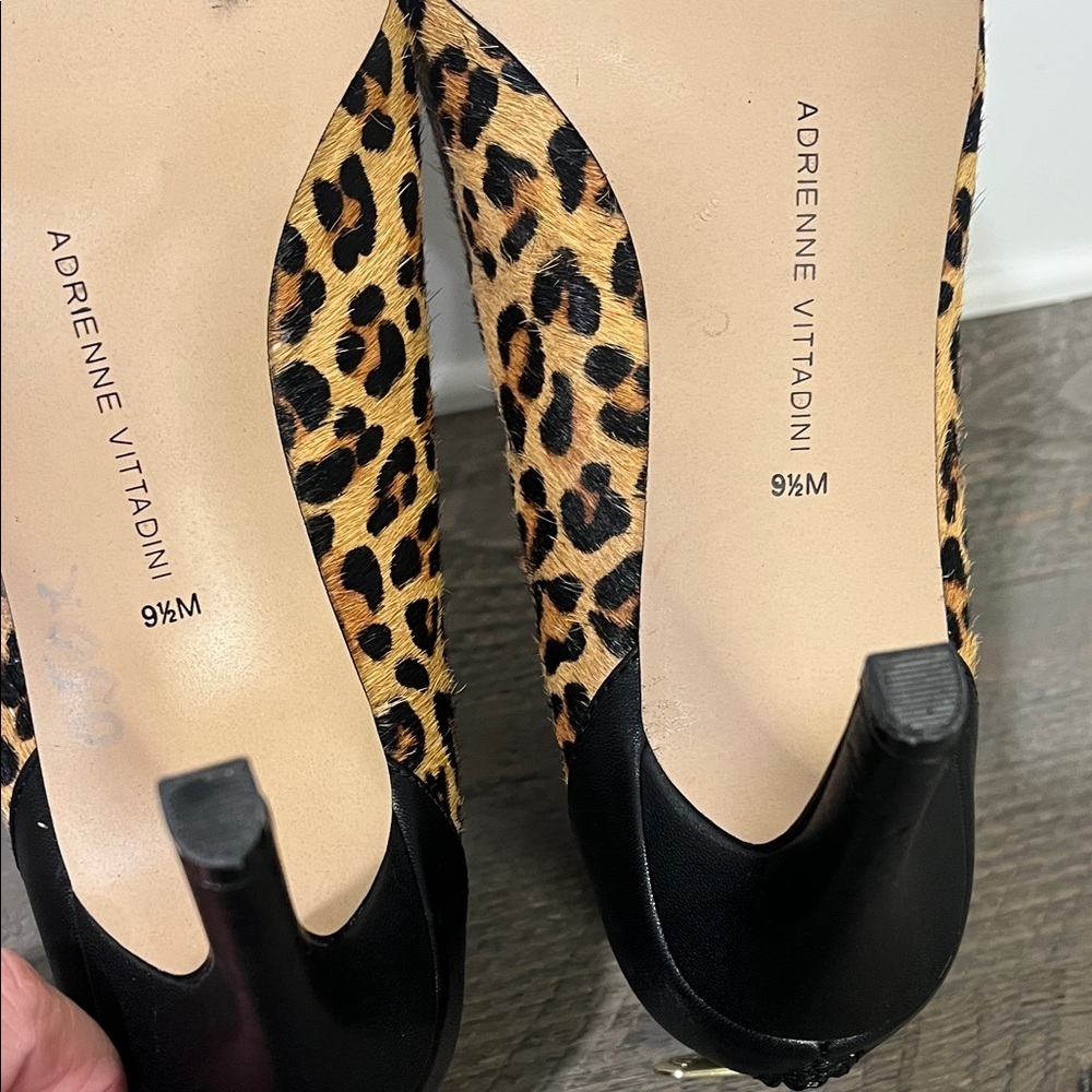 Adrienne Vittadini Nyla Leopard Print Stiletto Ankle Boot / Booties - Size 9.5 - Picture 10 of 10